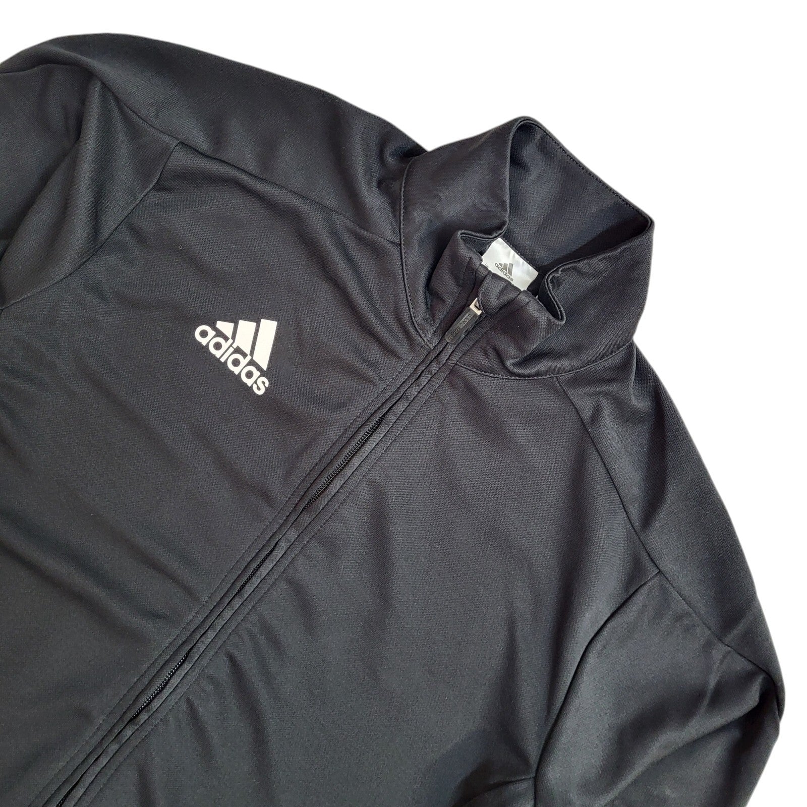 Adidas Black Full Zip Sports Modern Tracksuit Top Jacket UK Men's Size M