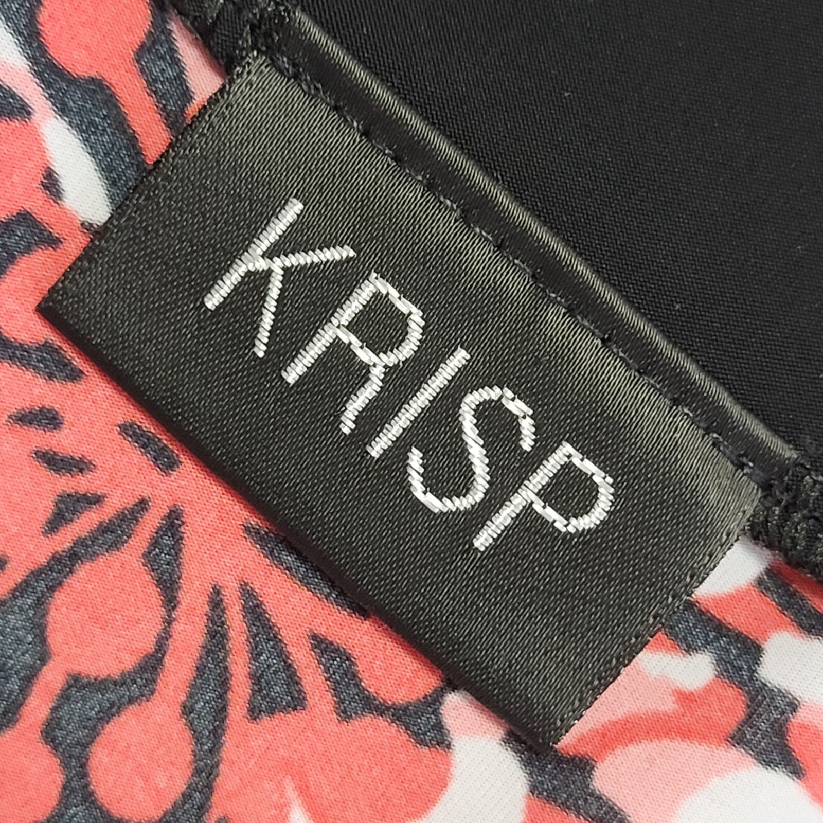 Krisp Vintage 90's Red & Black Floral V-Neck Dress Top Womens UK Size 8