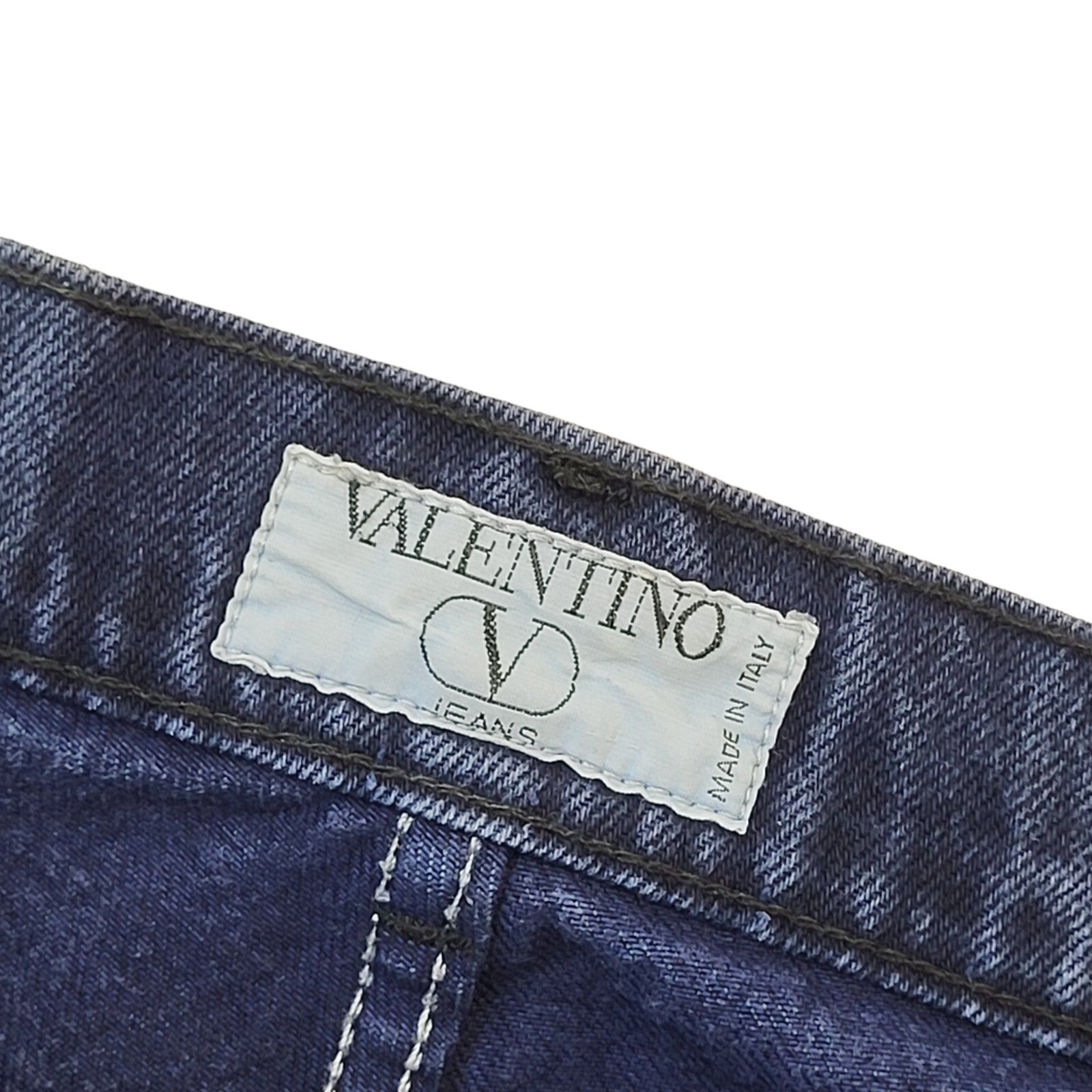 Valentino Vintage Blue High Waist Mom Jeans Size UK 12-14 W31 L28
