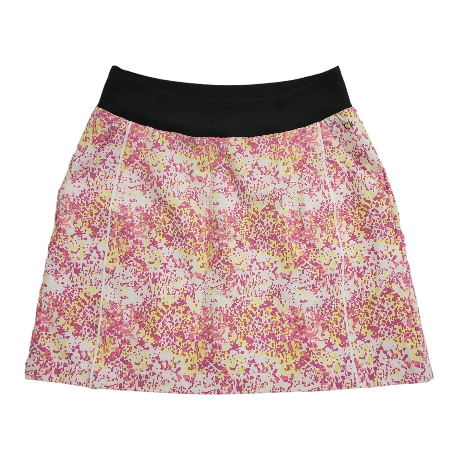 Calvin Klein Vintage 90's Pink & Yellow Golf Skort Womens UK Size 10