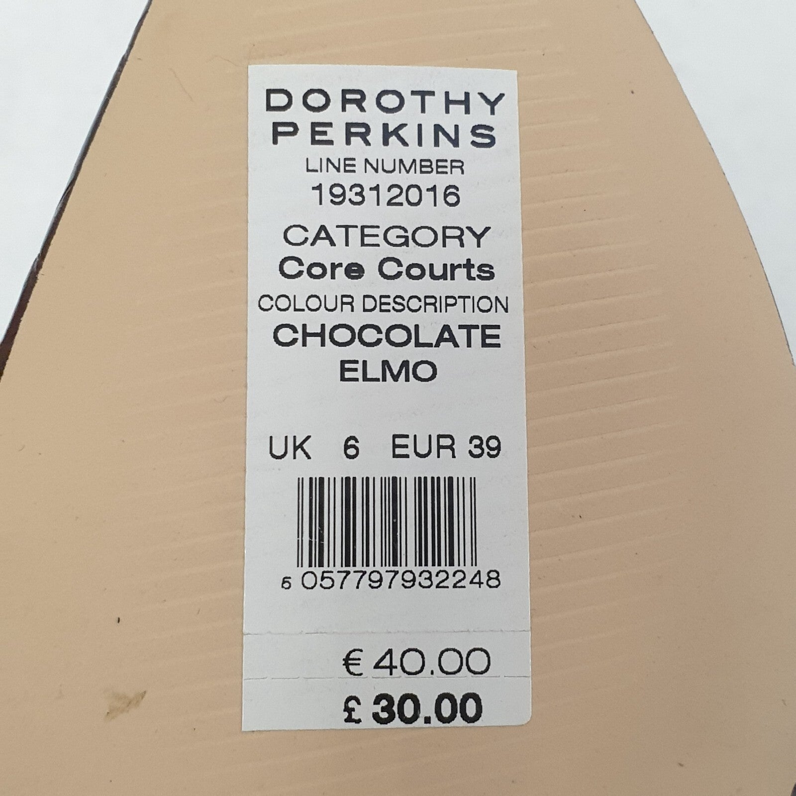 Dorothy Perkins Chocolate Elmo Core Courts  Heels Shoes Uk 6 BNWOB