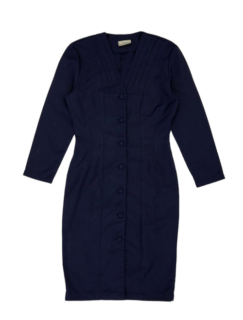 90s Vintage Charlotte Halton Buttoned Slim Fit Daywear Dress Women's Size 12