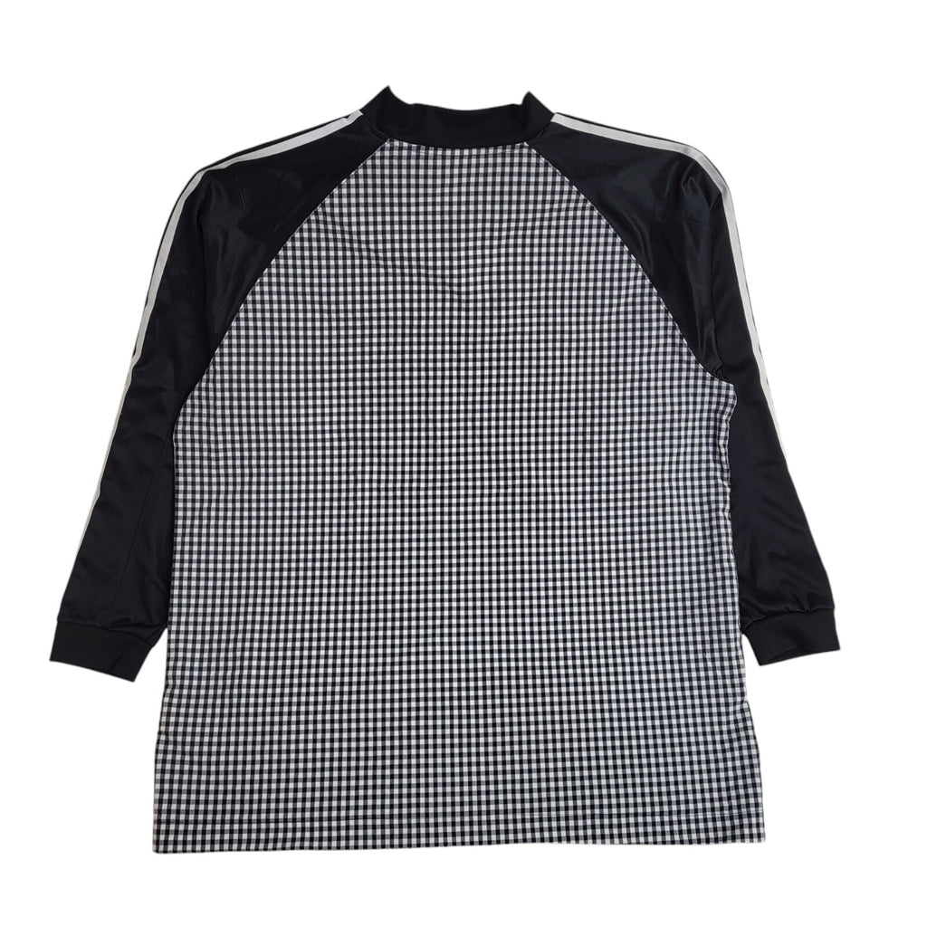 Adidas Black 90s Sports Sweatshirt V-Neck Checked Back UK Men's XXL