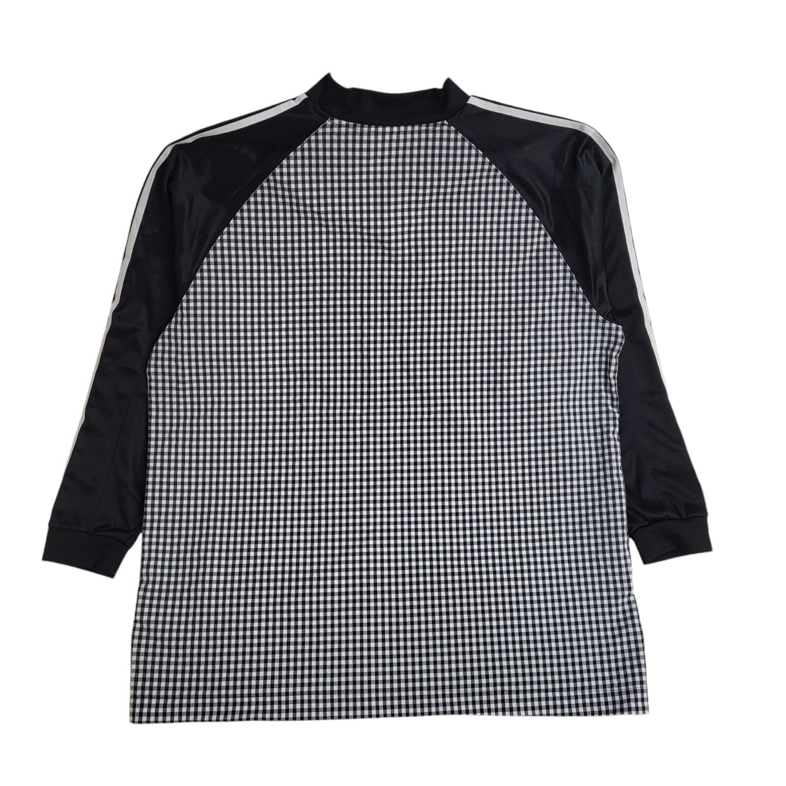 Adidas Black 90s Sports Sweatshirt V-Neck Checked Back UK Men's XXL
