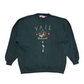 Vail 80s Vintage Green Round Neck Oversized Sweatshirt Uk Women's Size 20/22