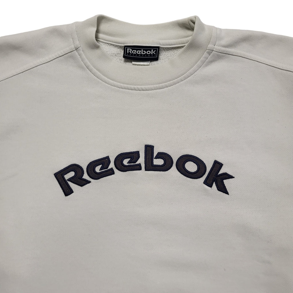 Reebok Essentials Spell Out  Vintage 90s White Sweatshirt Women's Size UK 12