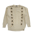 Avant Garde Vintage 80's Cream Floral Round Neck Jumper Womens UK 18-20