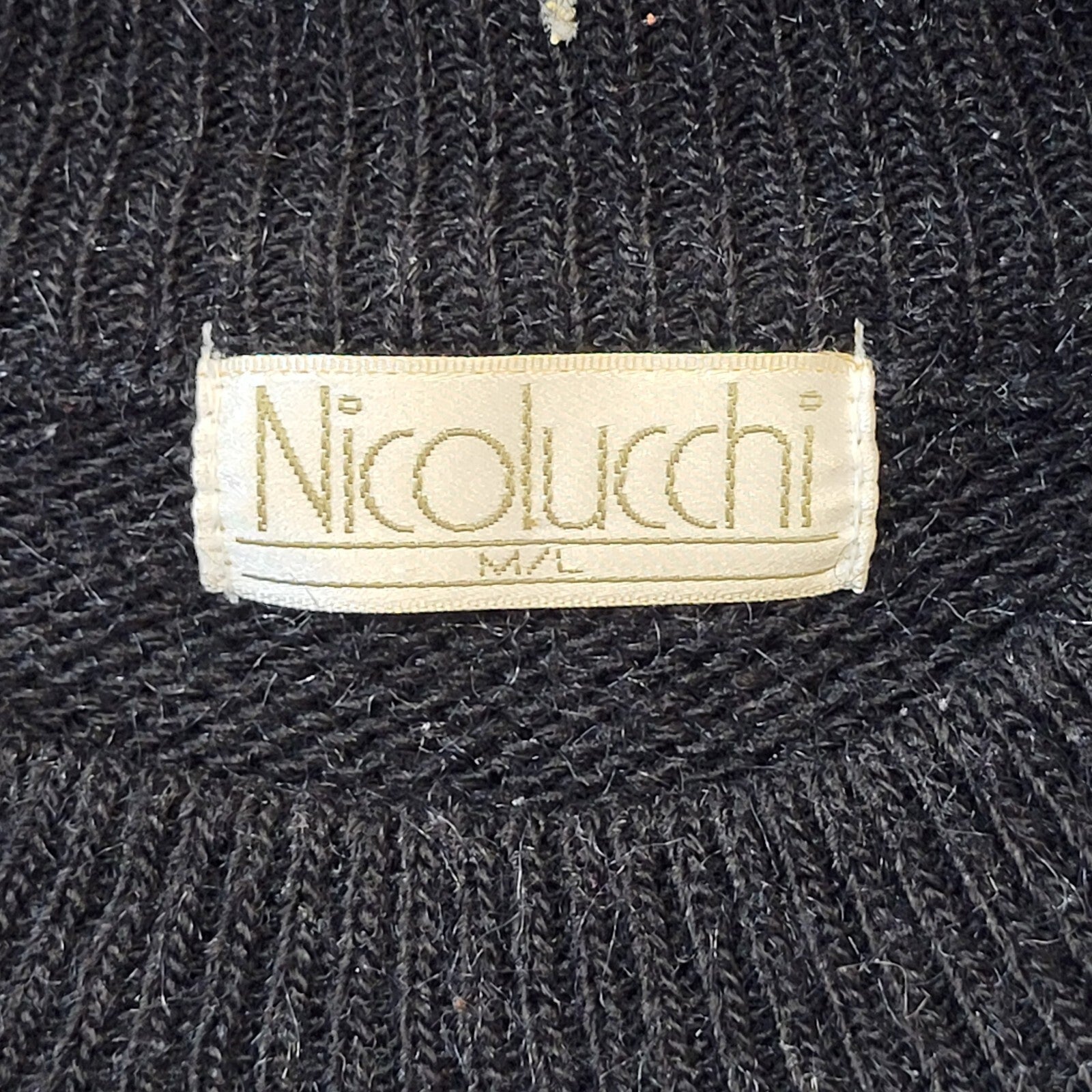 Nicolucchi 90s Vintage Black Floral Embroided Women's Size M/L