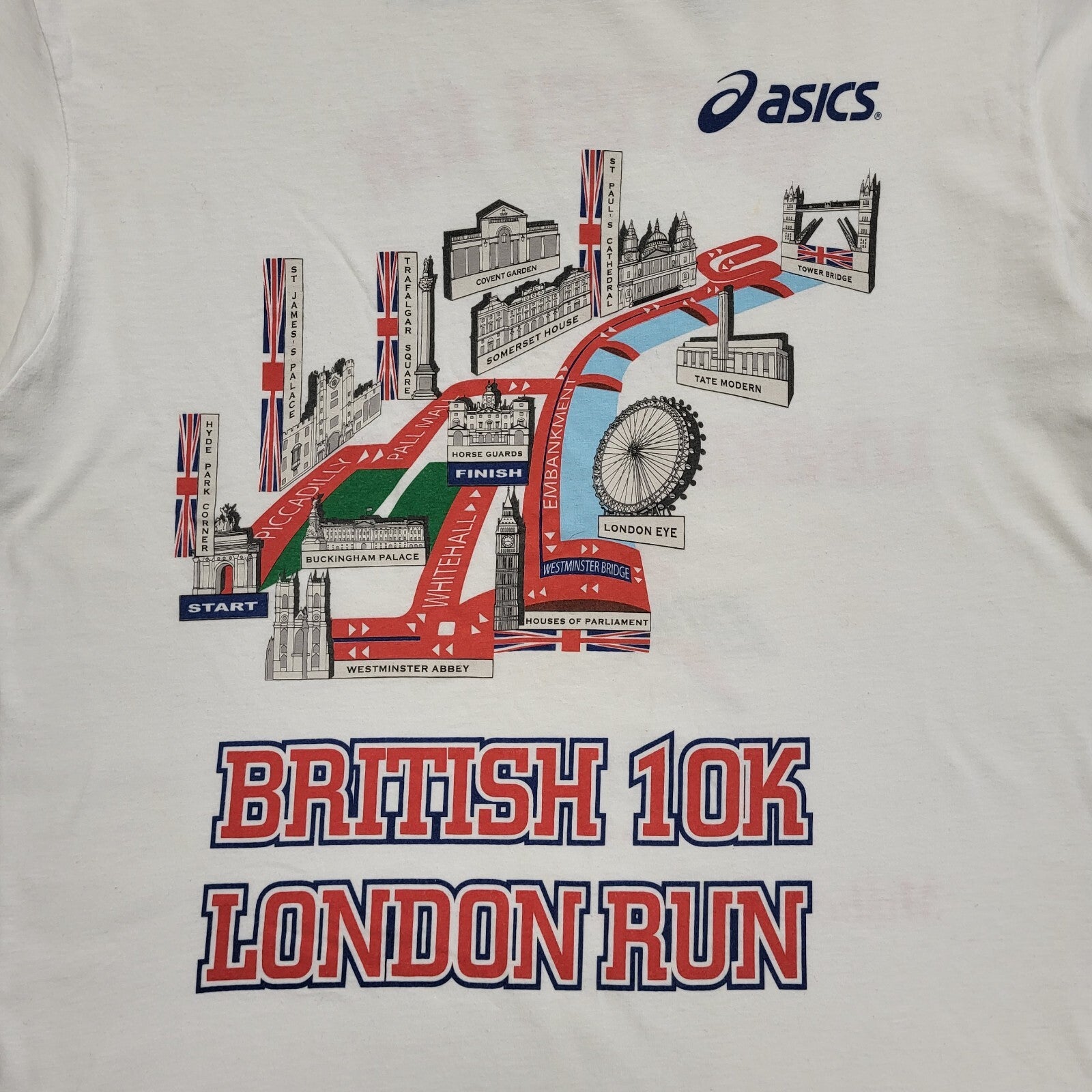 Oasis White London 10k 2010 Vintage Short Sleeve T-Shirt Mens Size L