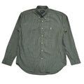 Ralph Lauren 90's Vintage Green Striped Long Sleeve Shirt Mens UK Size XL