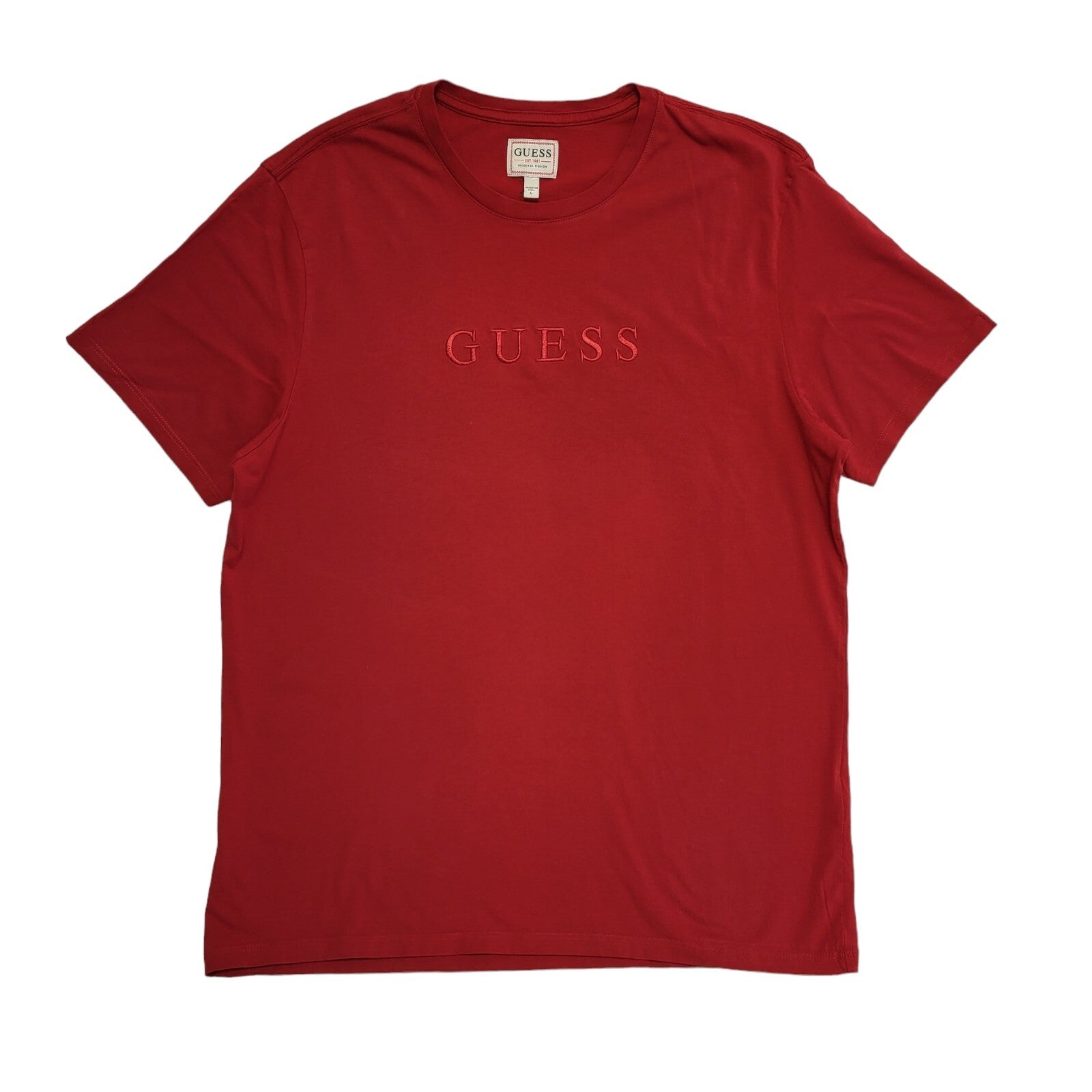 Guess Vintage 90's Red Sports Short Sleeve T-Shirt Mens UK Size L