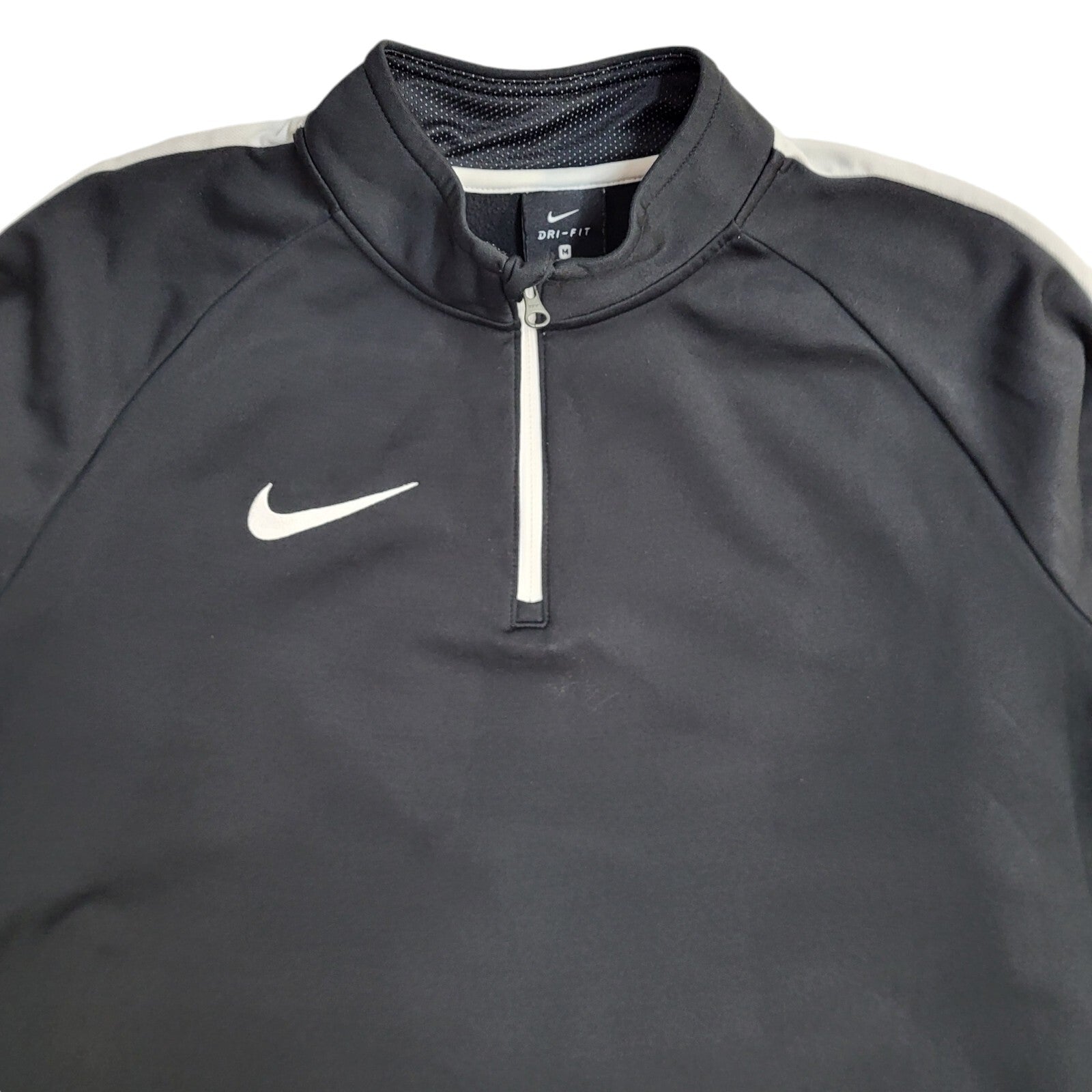 Nike Dri-Fit Black 1/4 Zip Sports Tracksuit Top Jacket UK Men's Size M