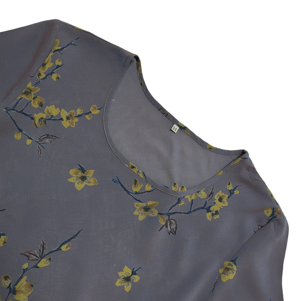 Vintage Anne Brooks 80s Petites Blue Fit & Flare Dress Women's UK 14