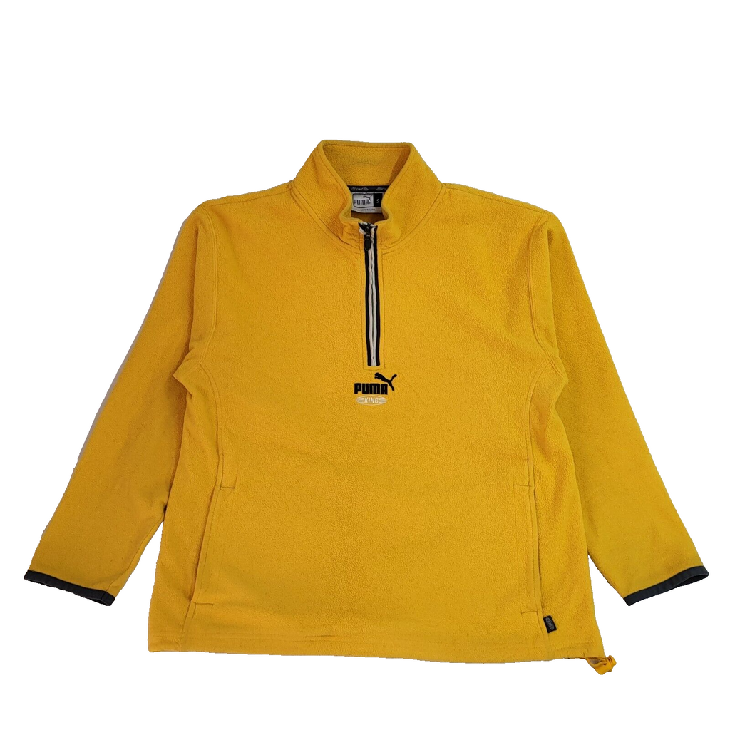 Puma Vintage 90's Yellow 1/4 Zip Fleece Base Layer Uk Men's UK Size Small