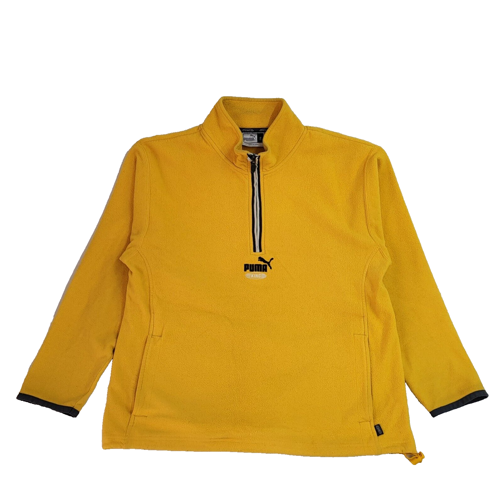 Puma Vintage 90's Yellow 1/4 Zip Fleece Base Layer Uk Men's UK Size Small