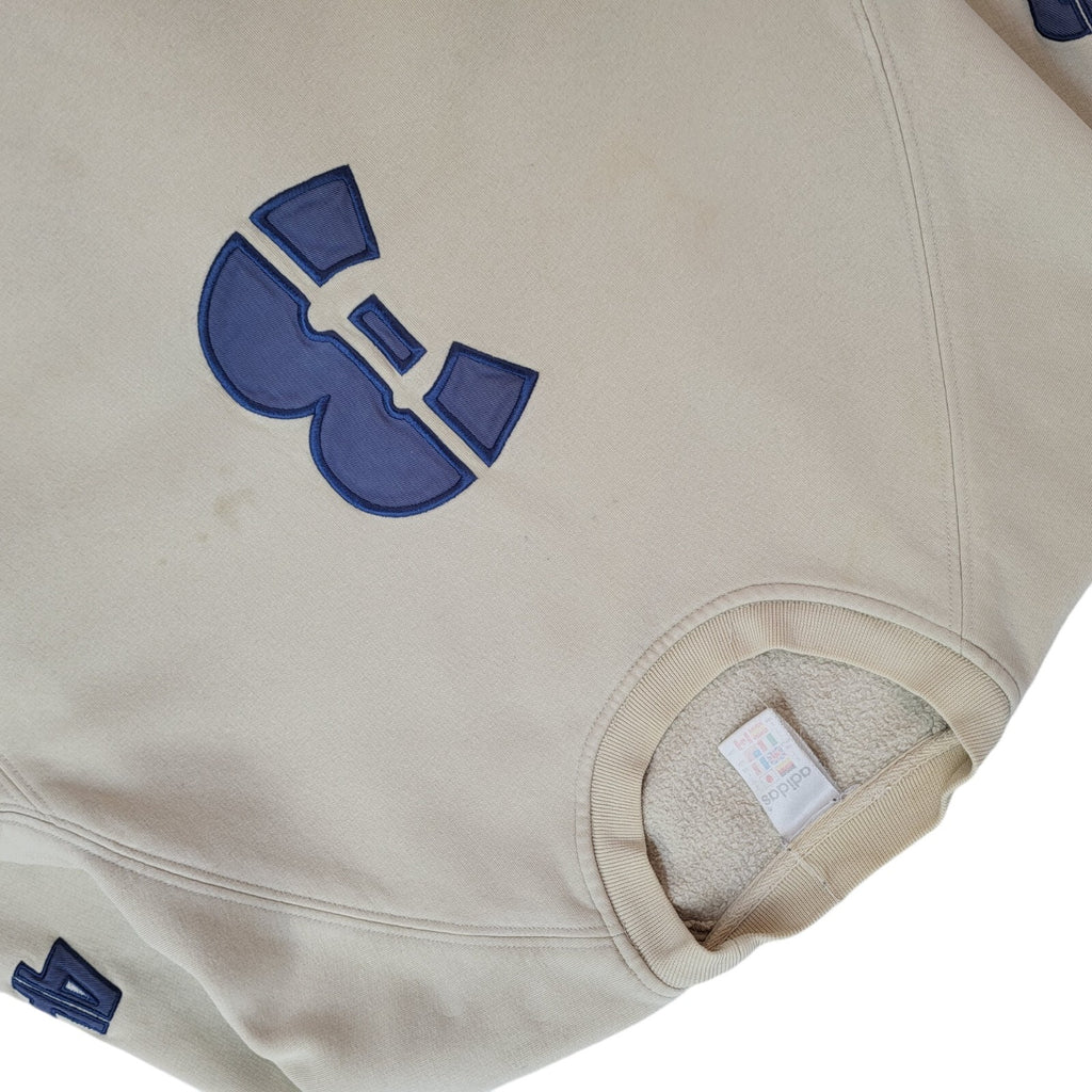 Adidas Sweatshirt Beige Crew Neck 90's Vintage UK Men's Size L