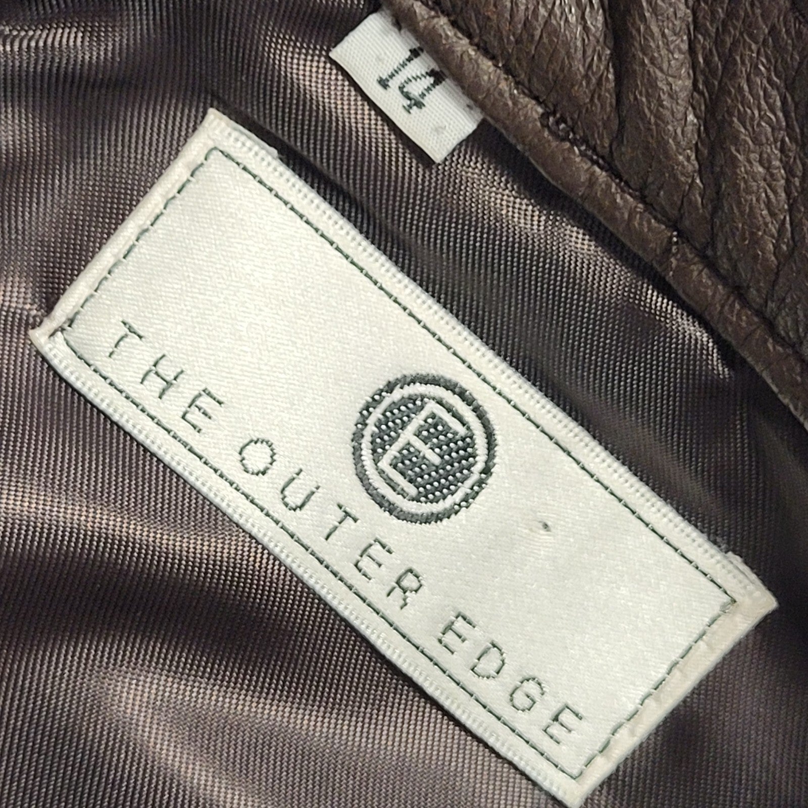 The Outer Edge Vintage 90's Brown Short Leather Skirt Uk Women's Size 14 W32