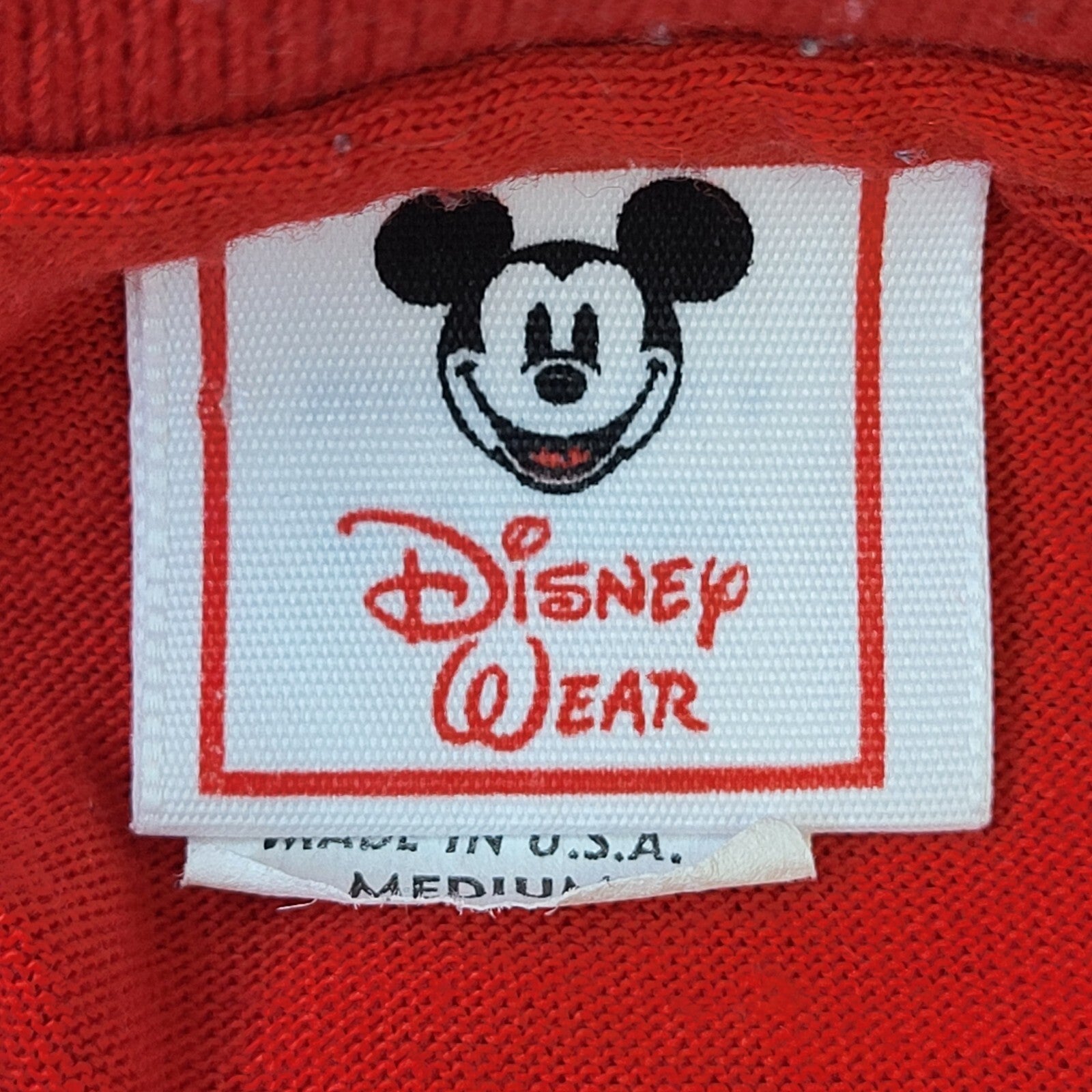 Disney Wear 90s Vintage Red Short Sleeve Polo Shirt Men's Size M