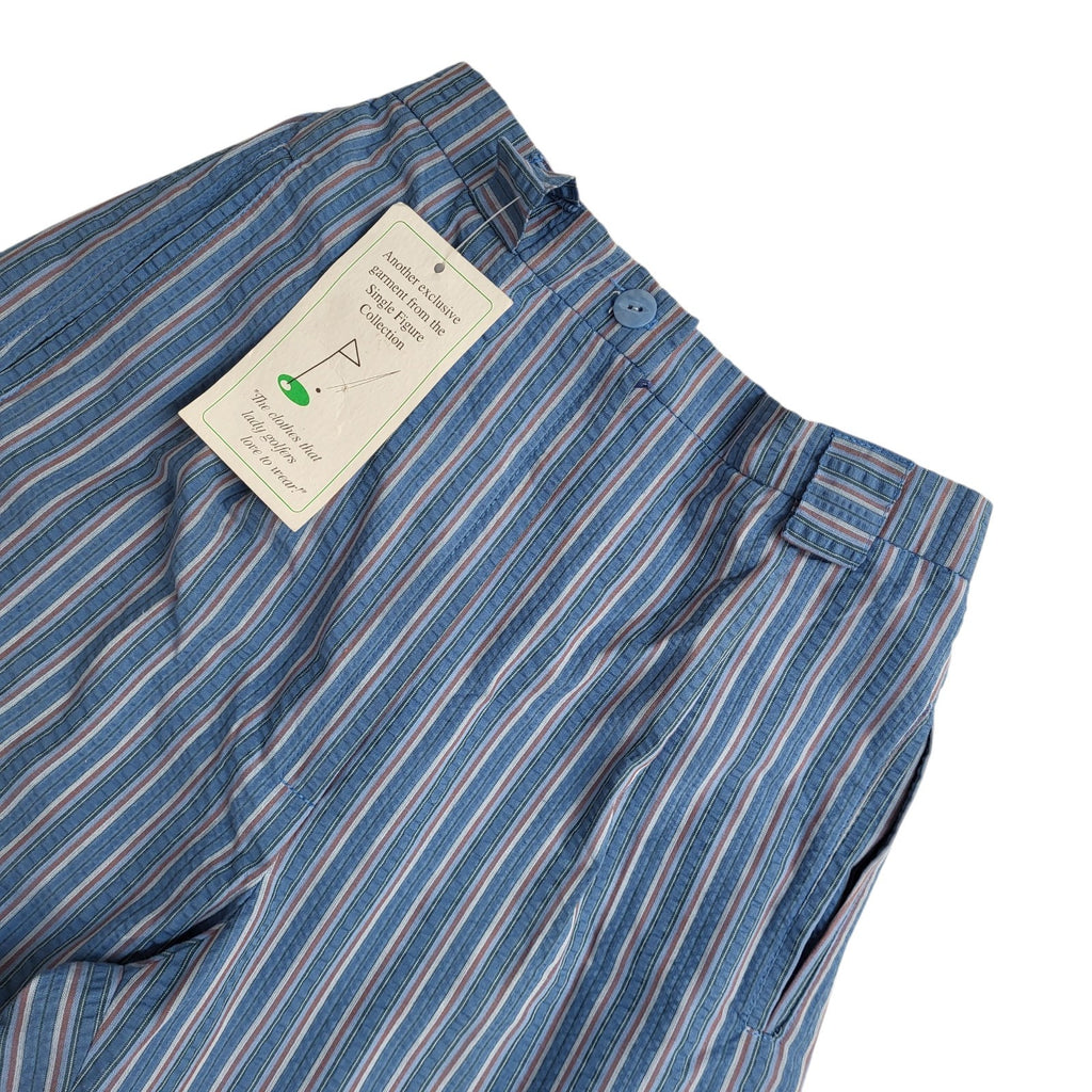 Single Stripe Golf Trousers Y2K Poly Cotton Bnwt Women's Size M 10 W28 L31