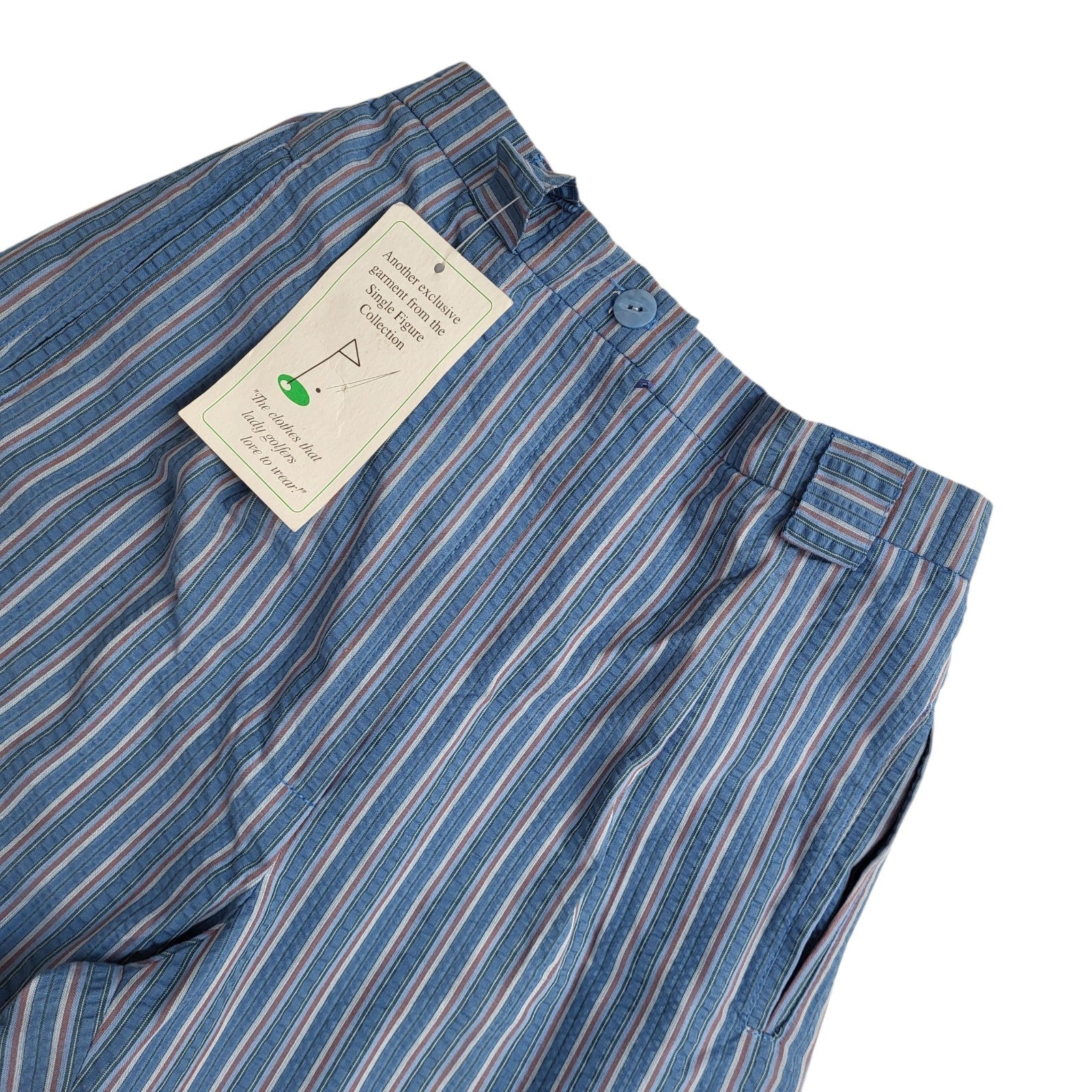 Single Stripe Golf Trousers Y2K Poly Cotton Bnwt Women's Size M 10 W28 L31