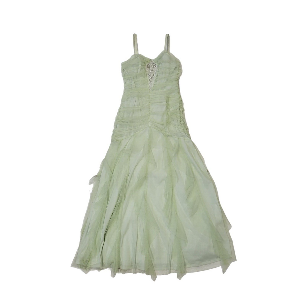 Jessica McClintock Y2K Light Green Prom Dress Women's 12