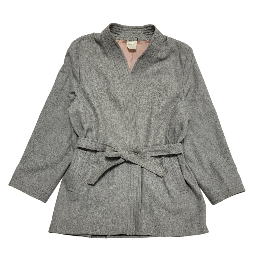 Madox 90s Vintage Grey Belted Wool Blend Casual Jacket Uk Women's Size 20