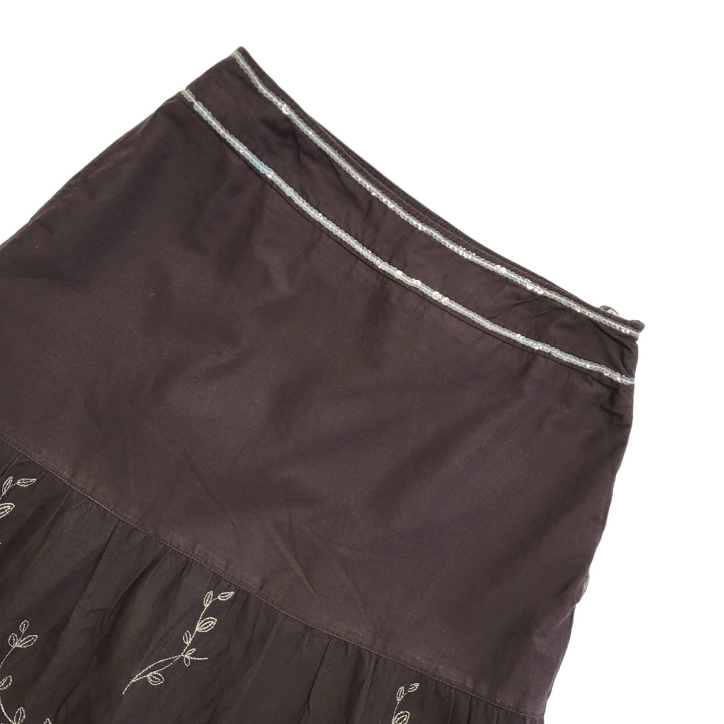 Sixth Sense Brown Vintage Y2K  Pleated Skirt Uk Women's Size 14 W32
