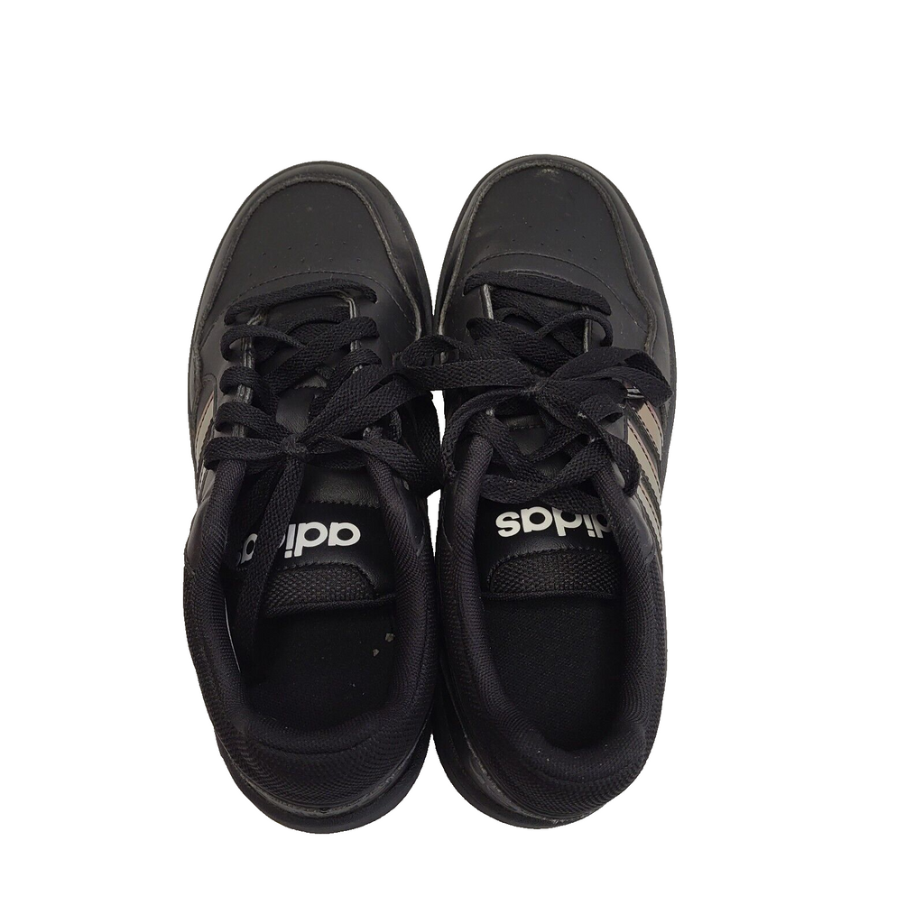Adidas Hoops Black Lace-up Trainers Uk Kid's Size 5.5