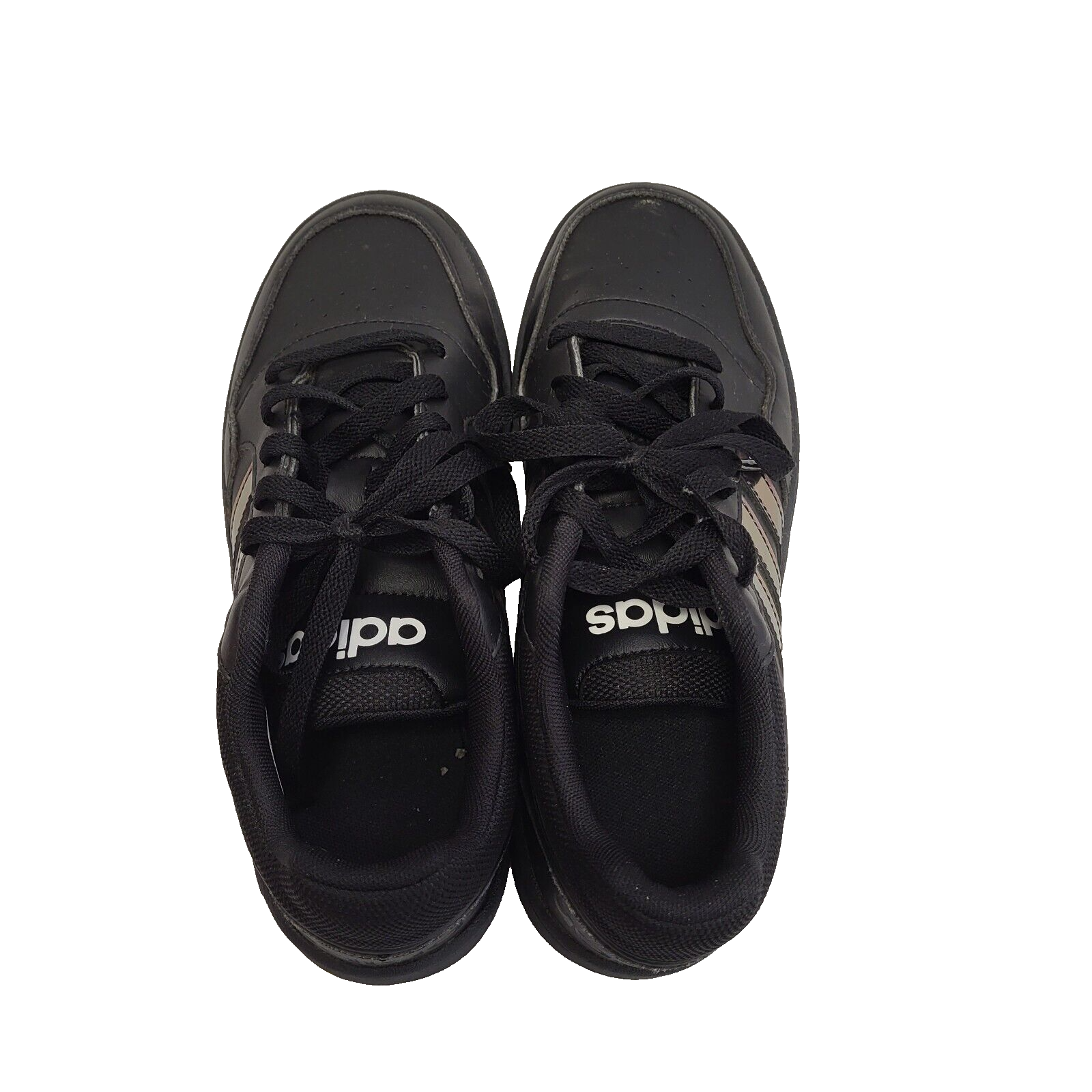 Adidas Hoops Black Lace-up Trainers Uk Kid's Size 5.5