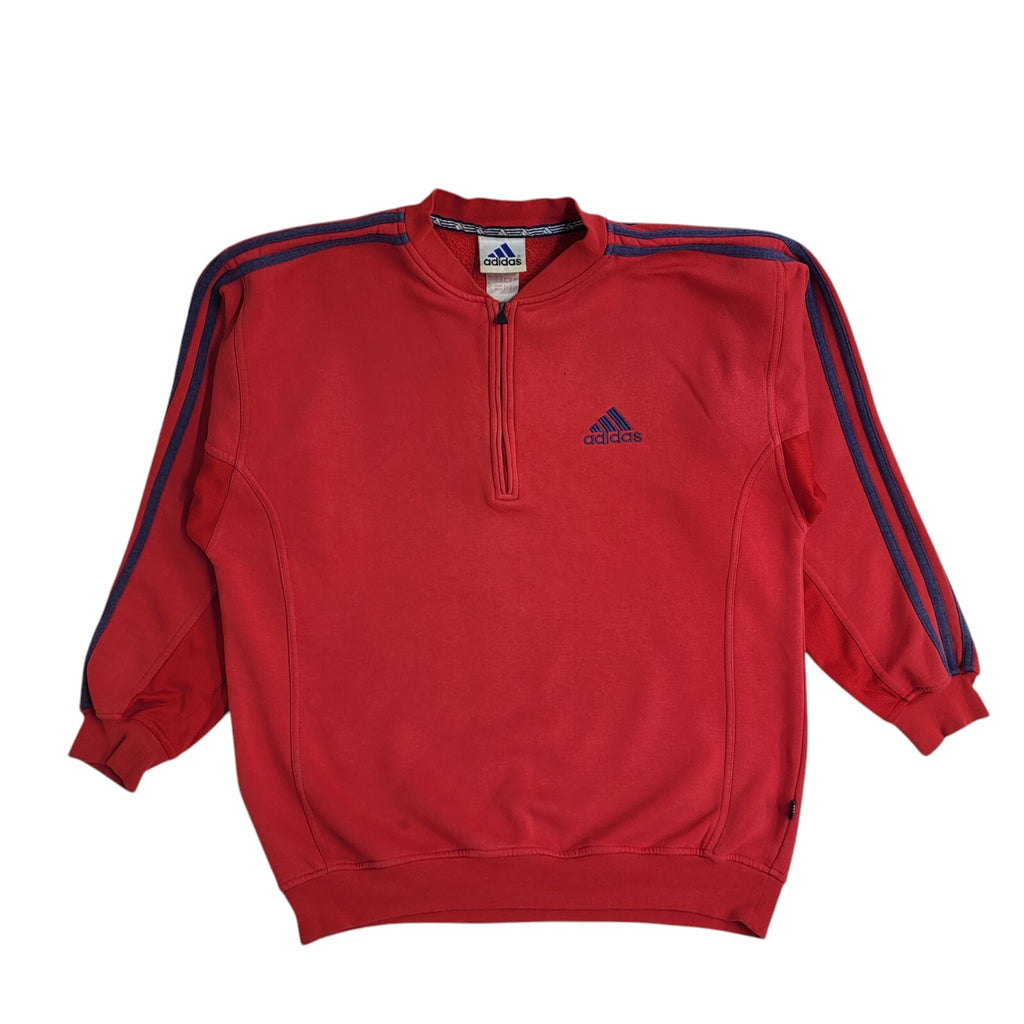 Adidas Vintage 90's Red High Neck Sweatshirt UK Men's Size M