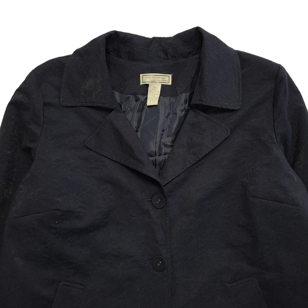 Simonton Navy Blue Button Vintage 80's Jacket Women's UK Size 2XL