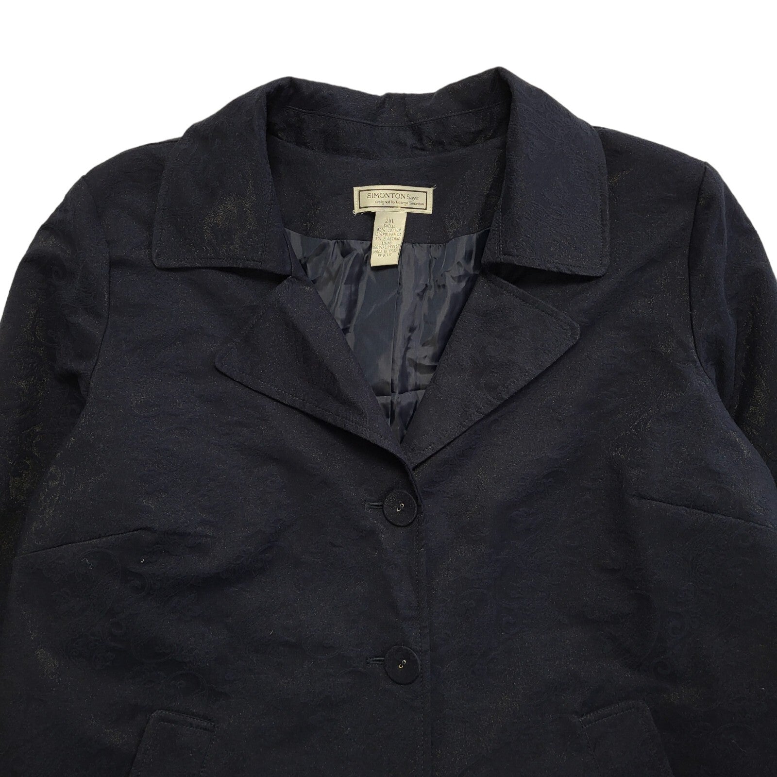 Simonton Navy Blue Button Vintage 80's Jacket Women's UK Size 2XL