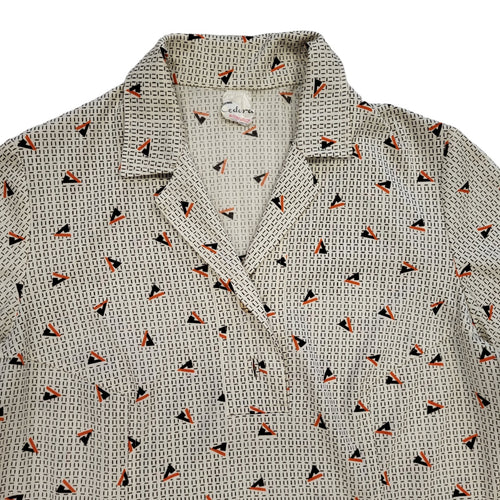 70s Vintage Collared Shift Daywear Dress Women's 16