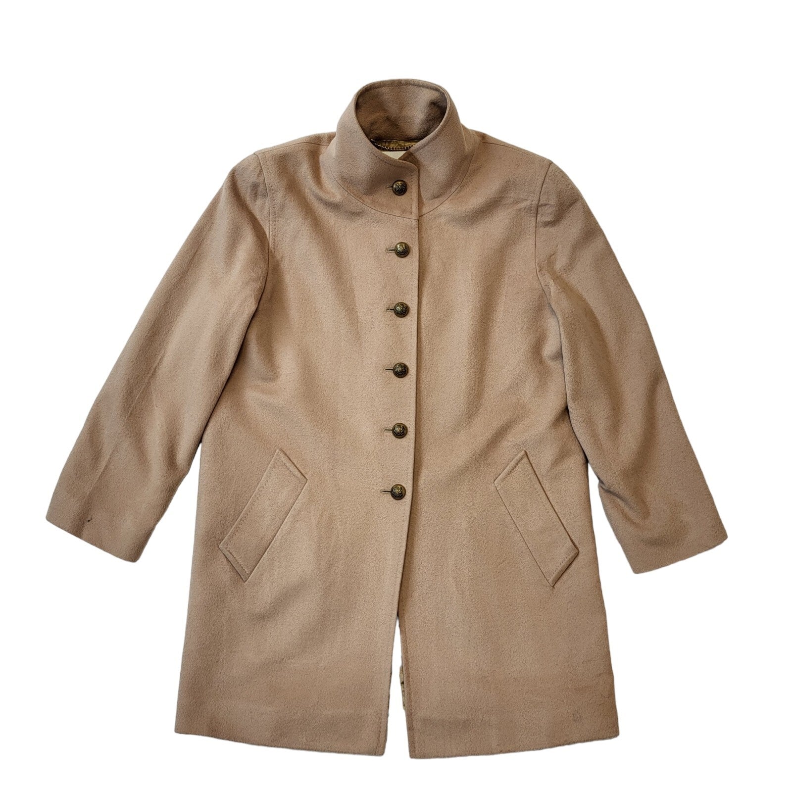 Jaeger 80s Vintage Beige Button Up Women's Coat Size 14