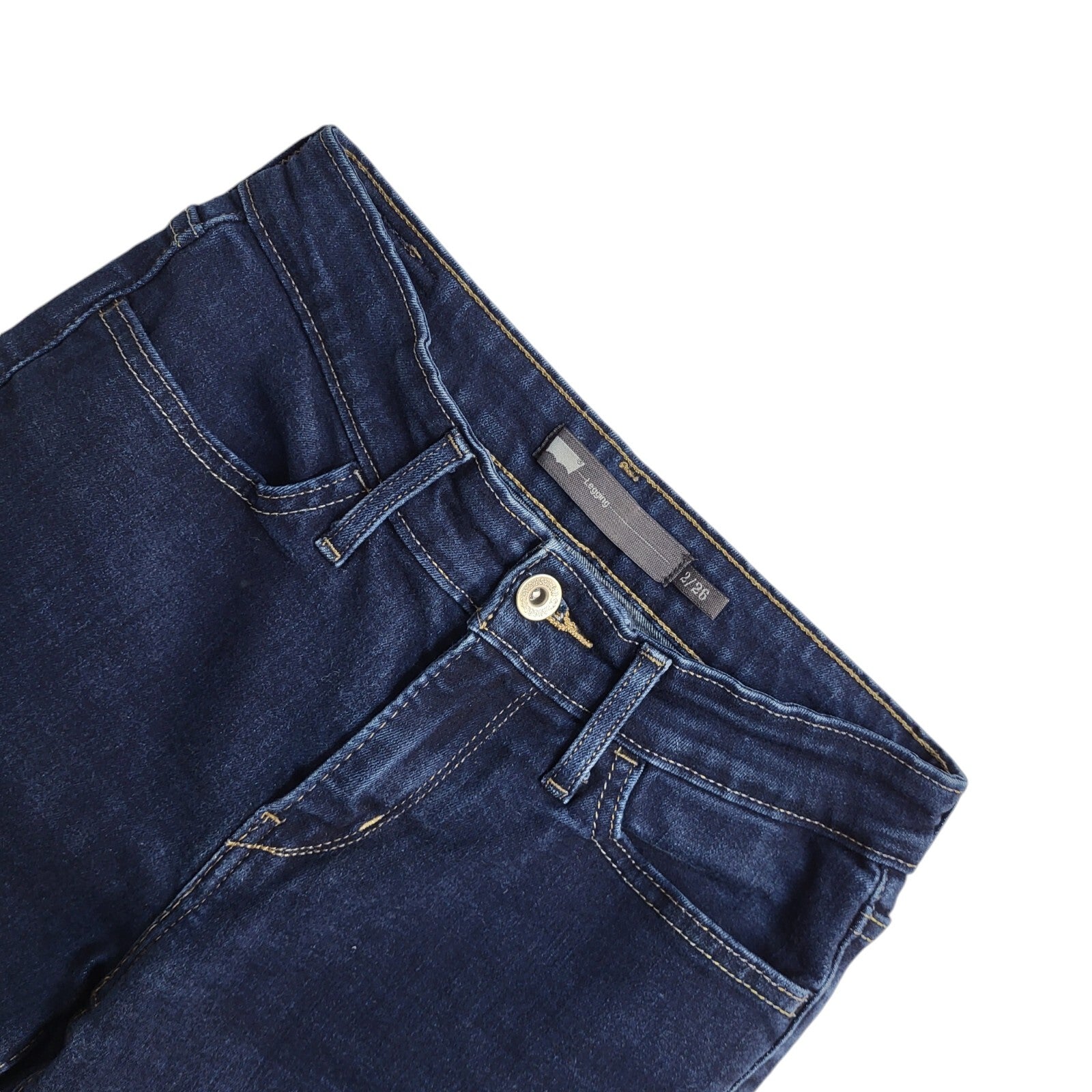 Levi's 90s Dark Blue Skinny Leg Leggings Denim Jeans Uk Women's Size 8 W26 L28