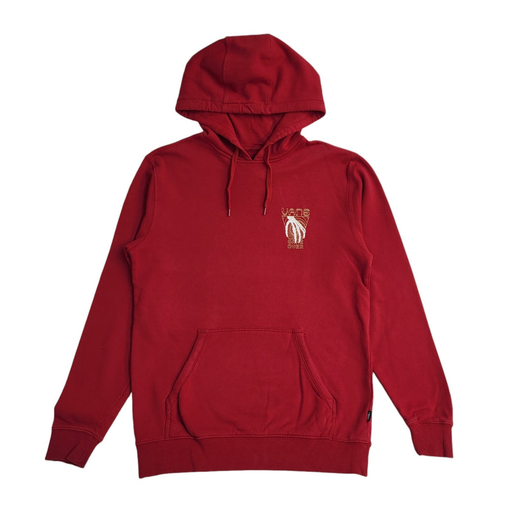 Vans Y2k Red Pullover Sweatshirt Hoodie Uk Men's Size Small