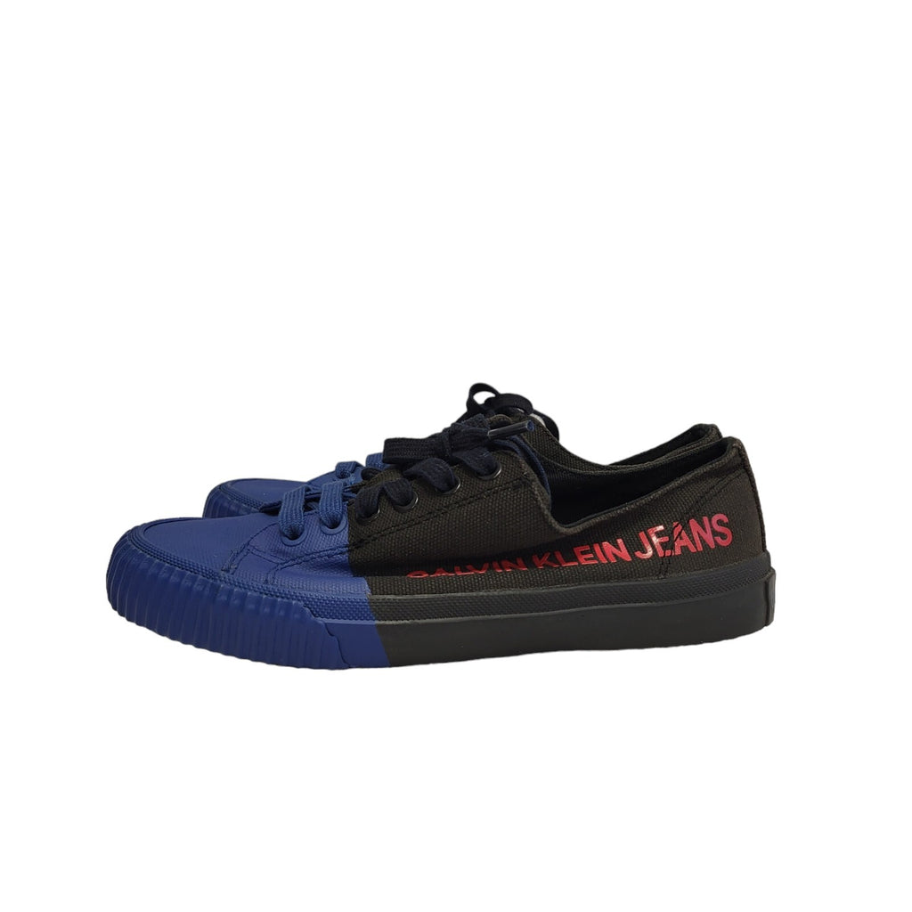 Calvin Klein Blue Black Lace-up Sports Pumps Trainers Uk Women's Size 3