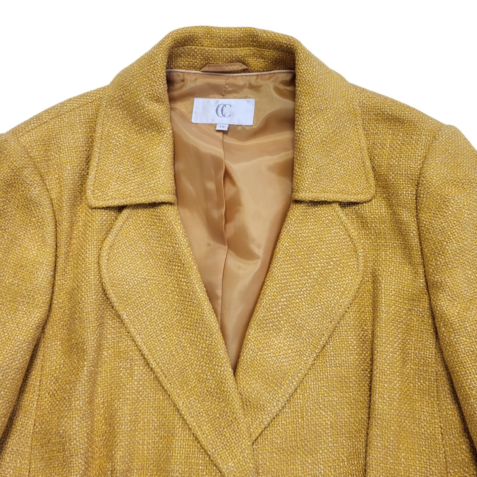 CC Vintage 90s Yellow Viscose Blend Jacket Uk Women's Size 14