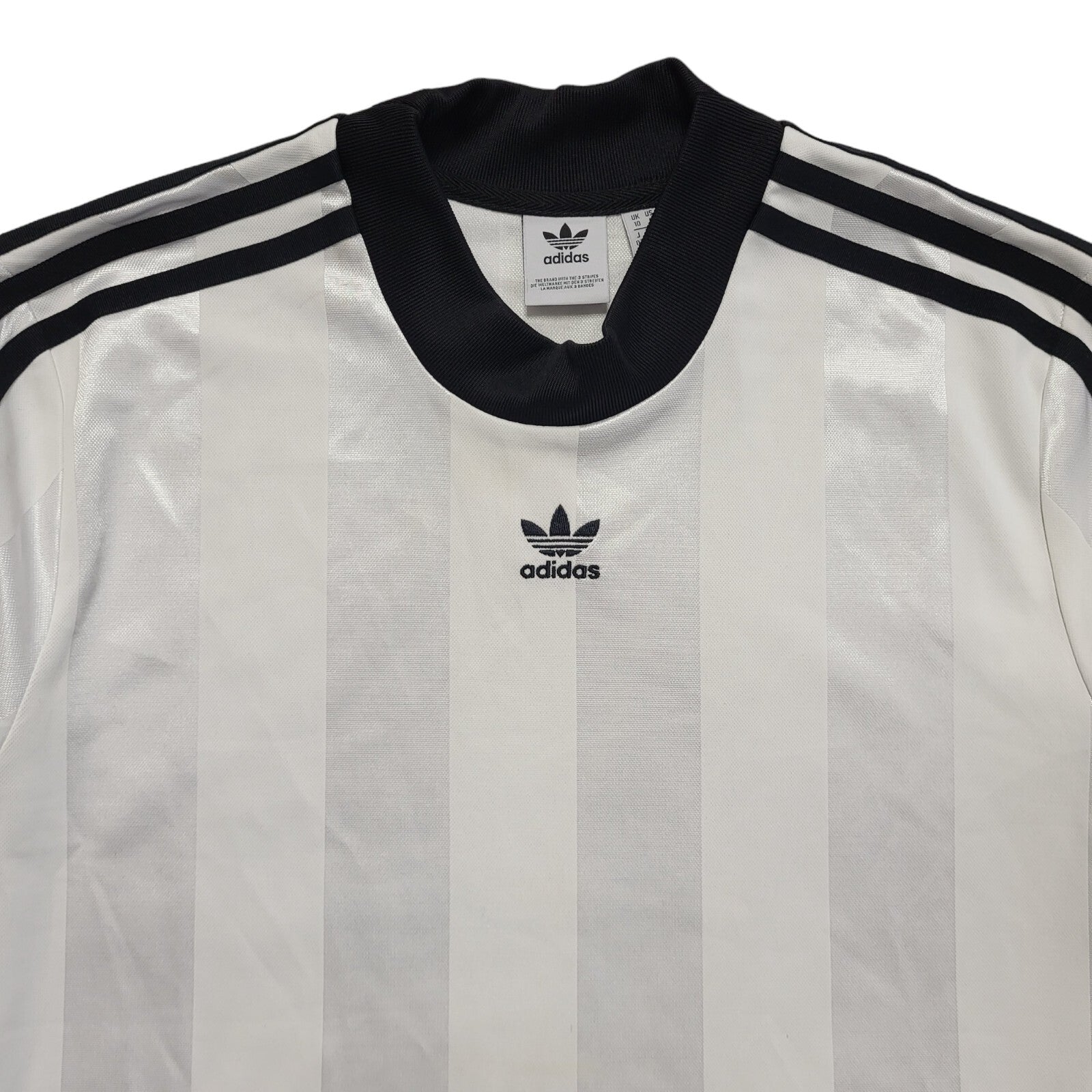 Adidas Vintage Y2K White Striped Long Sleeve T-Shirt Womens UK Size 10