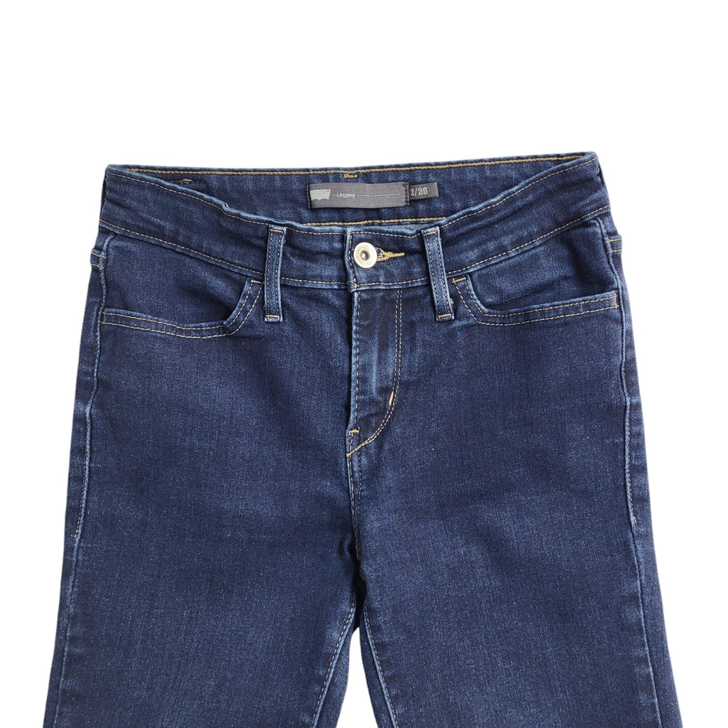 Levi's 90s Dark Blue Skinny Leg Leggings Denim Jeans Uk Women's Size 8 W26 L28
