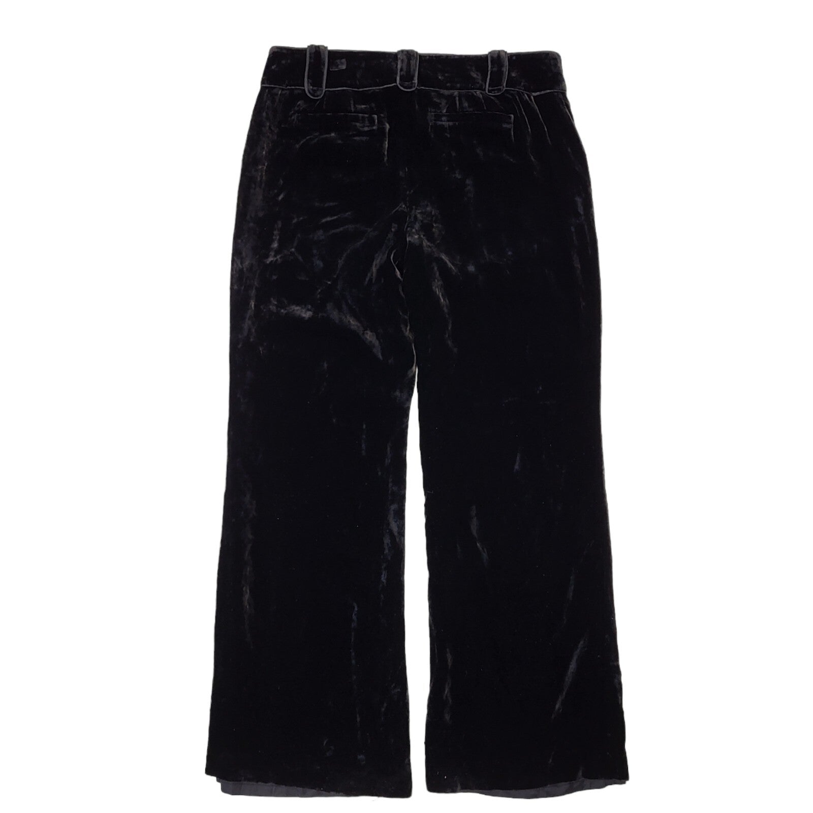 Ann Taylor Y2K Black Velour Straight Leg Trouser Size 12 W30 (USA 8)