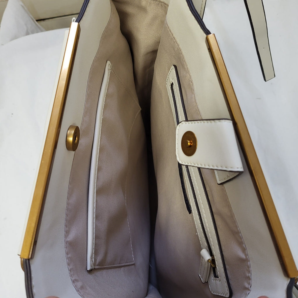 M & S Collection White Top Handle / Shoulder Bag Women's 14" x 12"