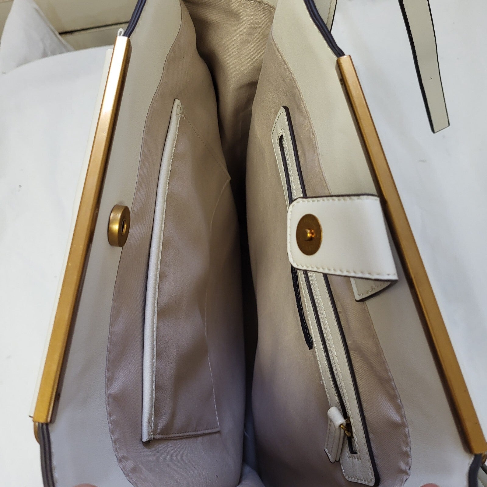 M & S Collection White Top Handle / Shoulder Bag Women's 14" x 12"