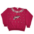 90s Vintage Pink Flower Print Retro Sweatshir Women's Size M