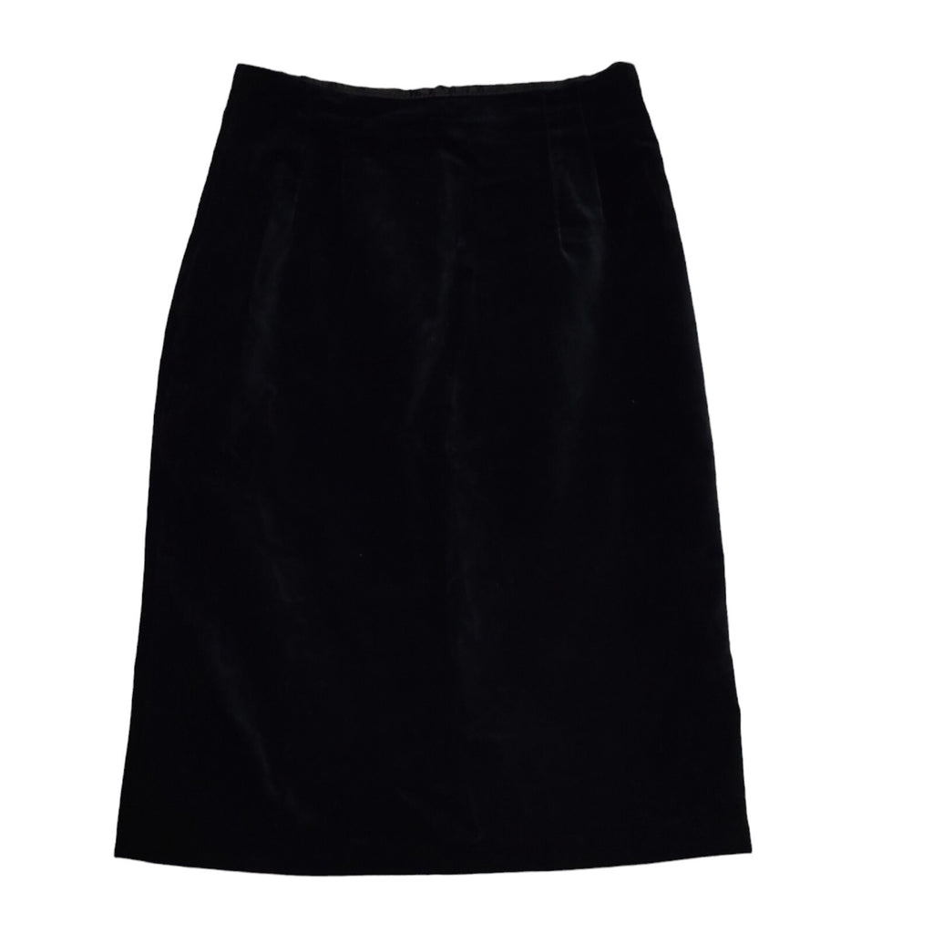 Essence Vintage 80s Black Velvet Skirt Women's Size 14 W31