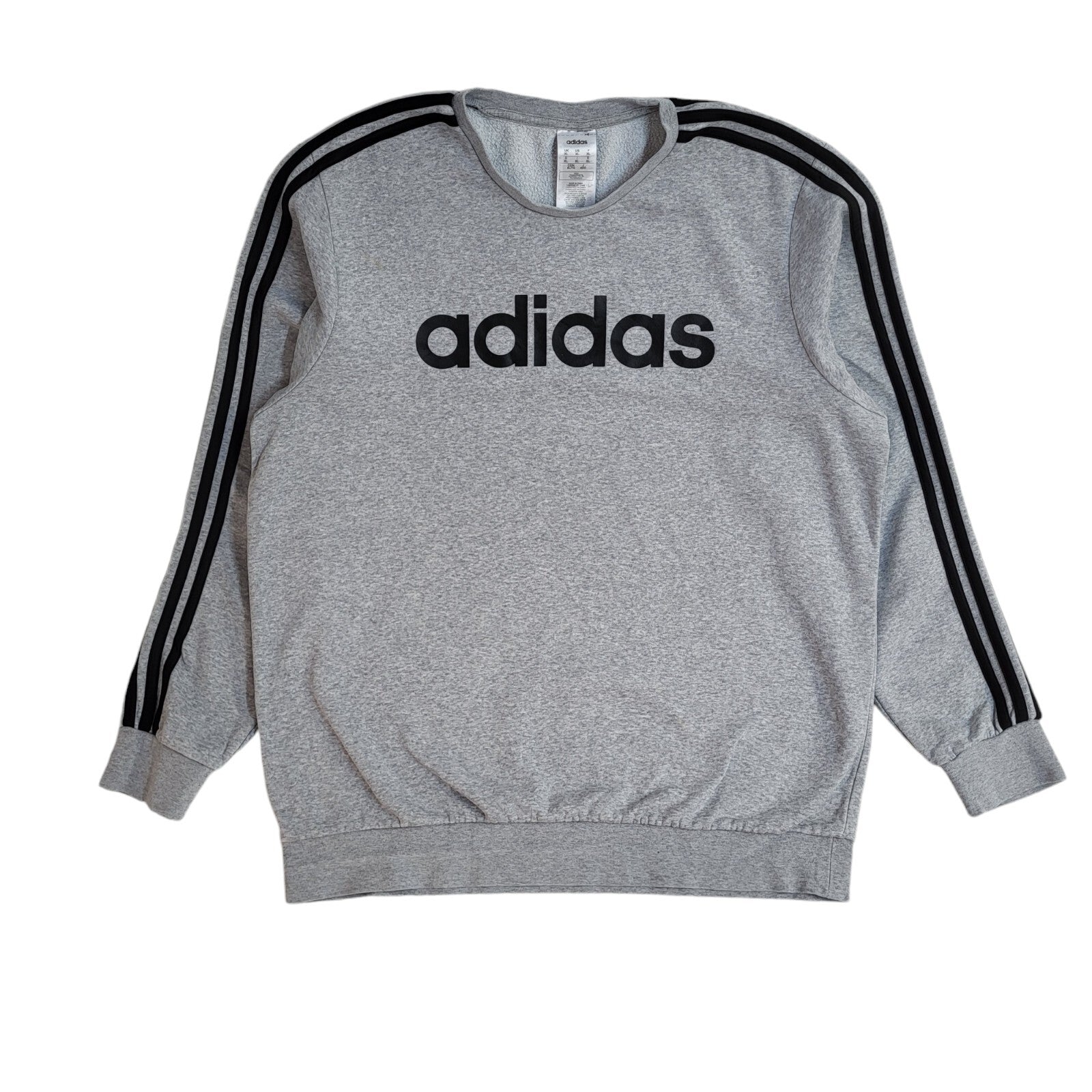 Adidas Sports Sweatshirt Grey Crew Neck 90's Vintage UK Men's Size XL