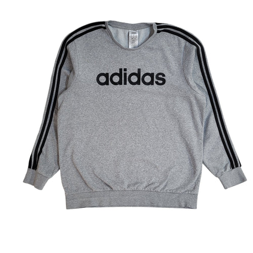 Adidas Sports Sweatshirt Grey Crew Neck 90's Vintage UK Men's Size XL