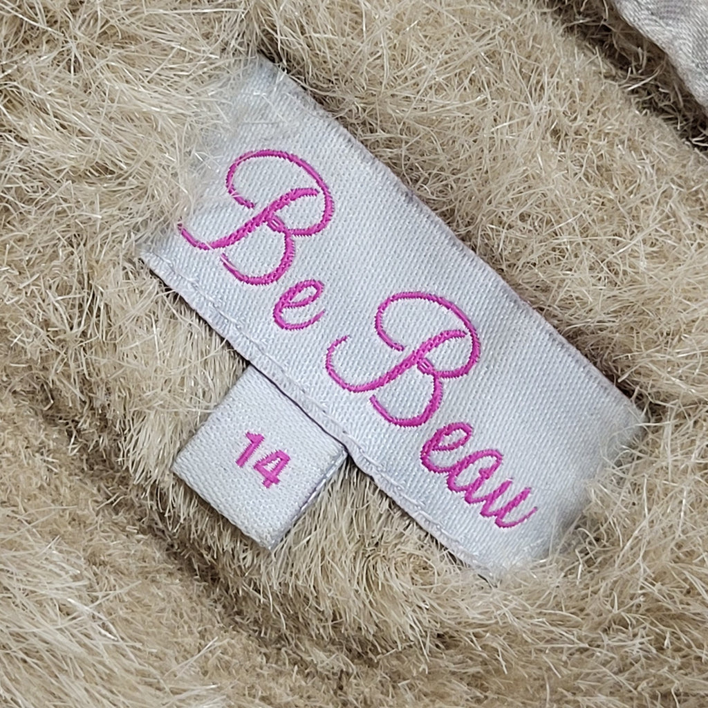 Be Beau Vintage 90's Beige Faux Fur Jacket Uk Women's Size 14