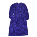 Rimini 80s Vintage Purple V-Neck Wrap Party Dress Women's 14