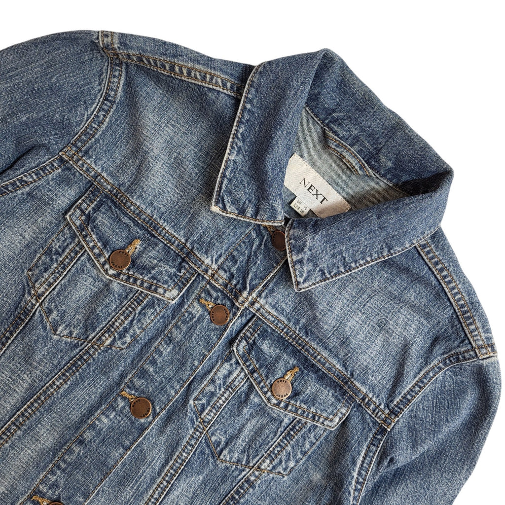 Next 90s  Blue Denim Button Front Jacket UK Women's Size 10